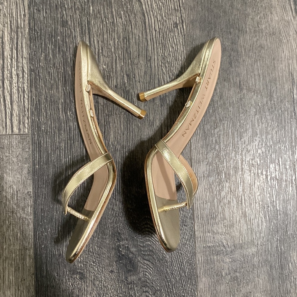 Gold Stuart Weitzman heels - Picture 6 of 7